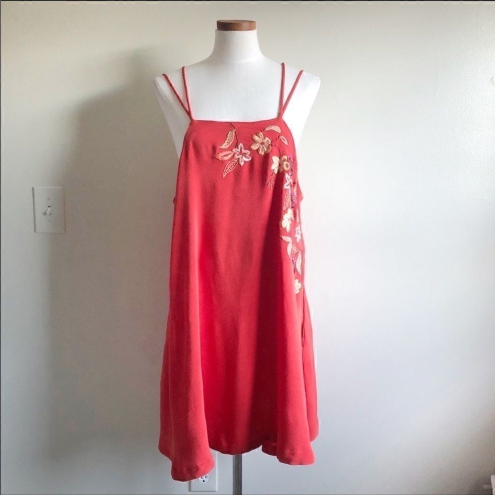 Free People Embroidered Flower Fields Mini Dress Size SP - Picture 5 of 8